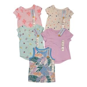 Lot Of 5 Cat And Jack Short Sleeve/ Sleeveless Toddler Girls Tops 2T